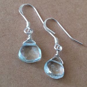 Sterling Silver Sundance Charm Aquamarine Earrings